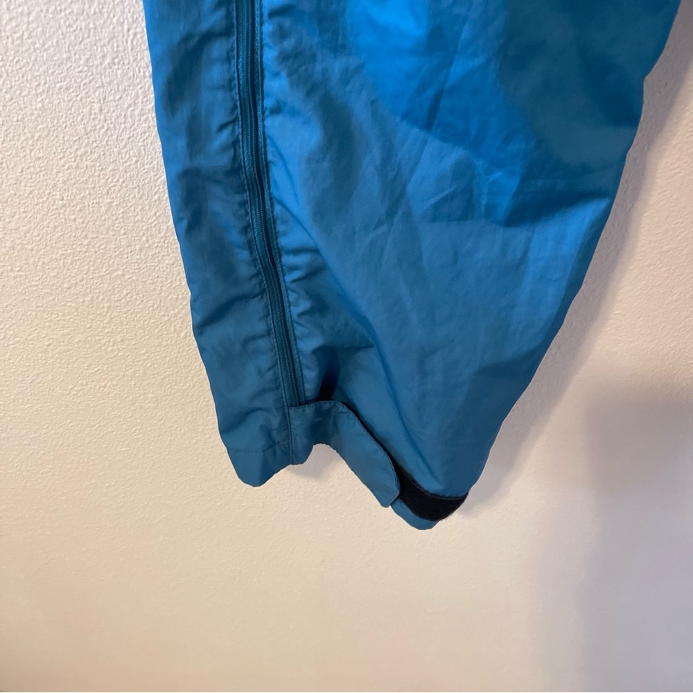Vintage 90s Nike Teal Track Pants Zip Velcro Ankle Elastic Waistband Pockets-M - Picture 6 of 11